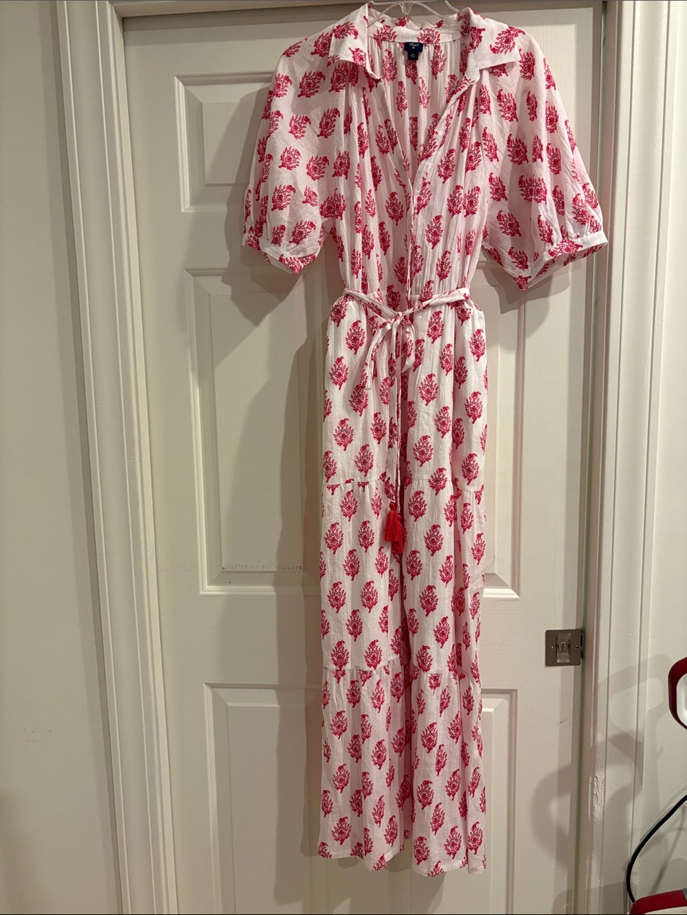 Roller Rabbit Target White Maxi Dress with Pink Floral Print